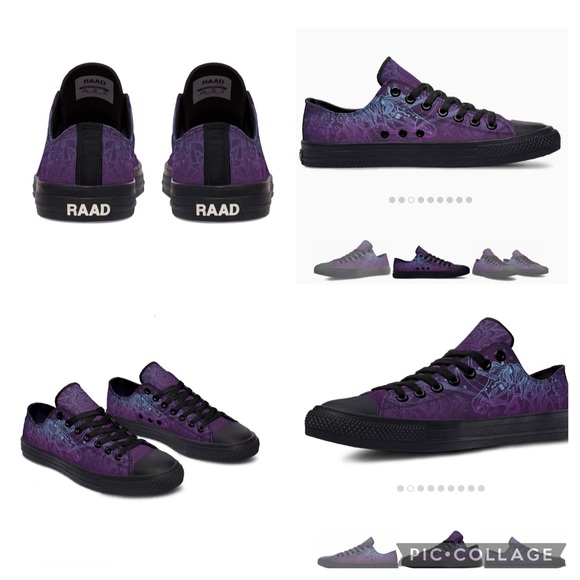 RAAD SHOP Unisex Purple Unicorn Low Tops - Picture 2 of 12